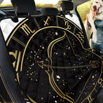 Gold And Black Sagittarius Sign Print Pet Car Back Seat Cover