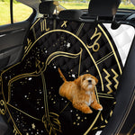 Gold And Black Sagittarius Sign Print Pet Car Back Seat Cover