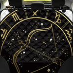 Gold And Black Sagittarius Sign Print Pet Car Back Seat Cover