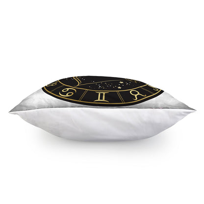 Gold And Black Sagittarius Sign Print Pillow Cover