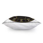 Gold And Black Sagittarius Sign Print Pillow Cover