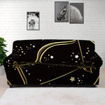 Gold And Black Sagittarius Sign Print Sofa Cover