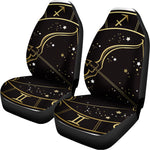 Gold And Black Sagittarius Sign Print Universal Fit Car Seat Covers