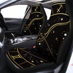 Gold And Black Sagittarius Sign Print Universal Fit Car Seat Covers