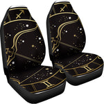 Gold And Black Sagittarius Sign Print Universal Fit Car Seat Covers