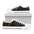 Gold And Black Sagittarius Sign Print White Low Top Sneakers