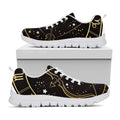 Gold And Black Sagittarius Sign Print White Running Shoes
