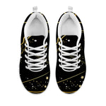 Gold And Black Sagittarius Sign Print White Sneakers
