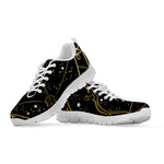 Gold And Black Sagittarius Sign Print White Sneakers