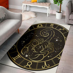 Gold And Black Scorpio Sign Print Area Rug