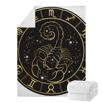 Gold And Black Scorpio Sign Print Blanket