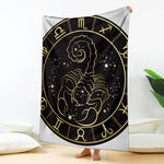 Gold And Black Scorpio Sign Print Blanket