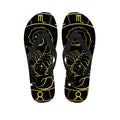 Gold And Black Scorpio Sign Print Flip Flops