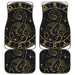 Gold And Black Scorpio Sign Print Front and Back Car Floor Mats