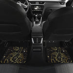 Gold And Black Scorpio Sign Print Front and Back Car Floor Mats