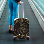 Gold And Black Scorpio Sign Print Luggage Cover