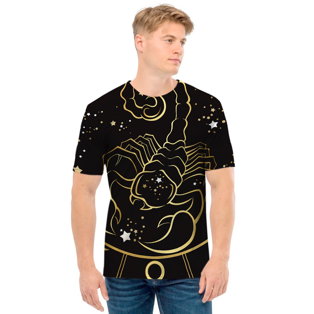 Gold And Black Scorpio Sign Print Men's T-Shirt