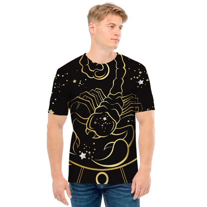 Gold And Black Scorpio Sign Print Men's T-Shirt