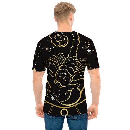 Gold And Black Scorpio Sign Print Men's T-Shirt