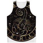 Gold And Black Scorpio Sign Print Men's Tank Top