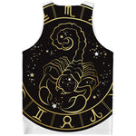 Gold And Black Scorpio Sign Print Men's Tank Top