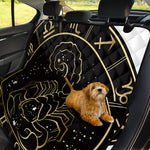 Gold And Black Scorpio Sign Print Pet Car Back Seat Cover