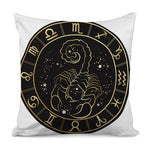 Gold And Black Scorpio Sign Print Pillow Cover