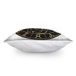 Gold And Black Scorpio Sign Print Pillow Cover