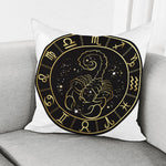 Gold And Black Scorpio Sign Print Pillow Cover