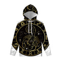 Gold And Black Scorpio Sign Print Pullover Hoodie