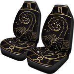 Gold And Black Scorpio Sign Print Universal Fit Car Seat Covers