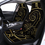 Gold And Black Scorpio Sign Print Universal Fit Car Seat Covers