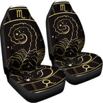 Gold And Black Scorpio Sign Print Universal Fit Car Seat Covers
