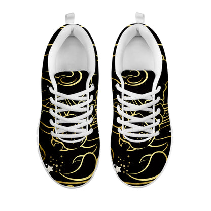Gold And Black Scorpio Sign Print White Sneakers