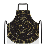 Gold And Black Taurus Sign Print Apron