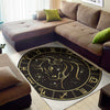 Gold And Black Taurus Sign Print Area Rug