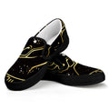 Gold And Black Taurus Sign Print Black Slip On Sneakers