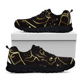 Gold And Black Taurus Sign Print Black Running Shoes