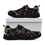 Gold And Black Taurus Sign Print Black Sneakers