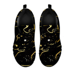 Gold And Black Taurus Sign Print Black Sneakers