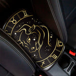 Gold And Black Taurus Sign Print Car Center Console Cover