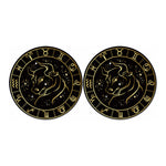 Gold And Black Taurus Sign Print Car Coasters