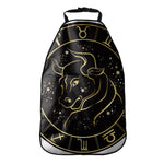 Gold And Black Taurus Sign Print Car Seat Organizers