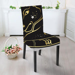 Gold And Black Taurus Sign Print Dining Chair Slipcover
