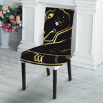 Gold And Black Taurus Sign Print Dining Chair Slipcover
