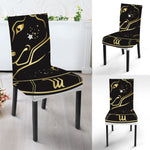 Gold And Black Taurus Sign Print Dining Chair Slipcover