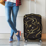 Gold And Black Taurus Sign Print Luggage Cover