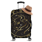 Gold And Black Taurus Sign Print Luggage Cover