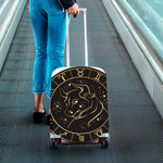 Gold And Black Taurus Sign Print Luggage Cover