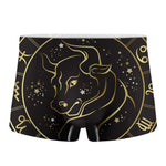 Gold And Black Taurus Sign Print Men's Boxer Briefs